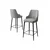 Hanah Home set od 2 barskih stolica Tera, siva tkanina Babyface, crne metalne noge