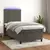 Vidaxl Box spring postelja z vzmetnico LED temno siva 100x200 cm žamet