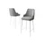 Hanah Home set od 4 barskih stolica Tera, siva tkanina Babyface, bele metalne noge