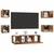 Set TV komoda Zidne 6 pcs Staro drvo Konstruirano drvo