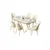 Hanah Home Set Trpezarijski sto i 6 stolica Lai, Krem-beli