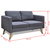 Sofa Dvosjed od Tkanine Tamno Siva