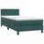 Box Spring krevet s madracem i LED tamnozeleni 80x220 cm baršun