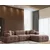Atelier del Sofa L1 O1 1R Pouffe Doblo Ugaona garnitura, 3 Sedišta, Kapućino