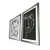 WallXpert set od 2 uramljene MDF slike 2PANTCT-001, apstraktna lica crtana jednom linijom, crno-belo, 38 x 53 cm