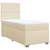 vidaXL Box spring postelja z vzmetnico krem 80x200 cm blago
