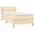 Vidaxl Box spring postelja z vzmetnico krem 90x190 cm blago