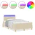 LED Box Spring Krevet s LED trakama Krema 120 x 190 cm tkanina