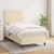 Vidaxl Box spring postelja z vzmetnico krem 90x190 cm blago