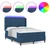 LED Box Spring Krevet s madracem Plava 140 x 200 cm tkanina