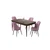 Hanah Home trpezarijski set Pir, sto i 4 stolice, ploča u dekoru drveta Baroque, roze tkanina Babyface