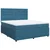 Vidaxl Box spring postelja z vzmetnico modra 180x200 cm žamet