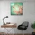 WallXpert slika na kaljenom staklu Kgls_1133, grane rascvetale trešnje na tirkiznoj pozadini, 80 x 80 cm