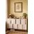 Hanah Home komoda Nota 120, 120 cm, bela / travertin / srebrna