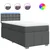 vidaXL Box spring postelja z vzmetnico temno siva 100x200 cm blago