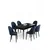 HANAH HOME Rasklopivi trpezarijski sto i stolice (7 delova) Enya Black Marble Anthracite