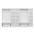 Hanah Home ormar sa reflektujućim staklom Nisa 20607, 315 cm, beli