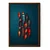 WallXpert uramljena MDF slika 3752KACT-032, šareni čamci na tamnotirkiznoj vodi, pogled odozgo, 37 x 52 cm