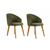 HANAH HOME Set 2 stolice Bentley Green Dark Oak