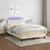 Vidaxl Box spring postelja z vzmetnico LED krem 120x200 cm blago