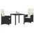 Vrtni set za objed 3 pcs Crna poliratan