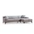 Atelier del Sofa Ugaona garnitura Petra R 145x69x87cm Svetlosiva