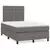 Greatstore Box spring postelja z vzmetnico siv 120x200 cm umetno usnje