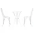 Vidaxl Vrtnik Bistro Set 3 szt. Bela Aluminij