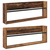 Polica za časopise s policom 2 pcs Staro drvo 80 x 12 x 30 cm