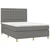 Vidaxl Box spring postelja z vzmetnico LED temno siva 140x190 cm blago