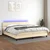 Vidaxl Box spring postelja z vzmetnico LED krem 200x200 cm blago