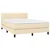 Vidaxl Box spring postelja z vzmetnico krem 140x190 cm blago