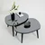 Hanah Home Set klub stolova, 2 komada Gusto Crno-Sivi