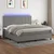 Vidaxl Box spring postelja z vzmetnico LED temno siva 200x200 cm blago