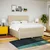 Vidaxl Box spring postelja z vzmetnico krem 180x200 cm blago