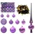 Set Božićnih Ukrasnih Kuglica 61 pcs Lila Plastika
