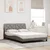 Vidaxl Postelja z vzmetnico taupe 140x200 cm blago