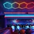 Hexagon LED tube 4 heads RGB 12V 410mm 21pcs
