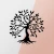 Wallity Zidna dekoracija Tree, 60x60 cm, 1.2mm, Crna