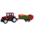 LEAN TOYS rdeči traktor z zeleno prikolico in senom, 62 cm