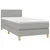 Vidaxl Box spring postelja z vzmetnico LED sv. siva 100x200 cm blago