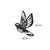 Wallity Zidna dekoracija Swallow Bird, Crna