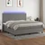 Vidaxl Box spring postelja z vzmetnico LED temno siva 200x200 cm blago
