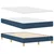 Vidaxl LED Box Spring Postelja z LED trakami Modra 120 x 190 cm blago