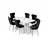 HANAH HOME Rasklopivi trpezarijski sto i stolice (7 delova) Esla White Marble Chrome Black