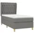 Vidaxl Box spring postelja z vzmetnico temno siva 90x200 cm blago