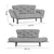 Atelier del Sofa Dvosed na razvlačenje Nitta 155x85x70cm Bordo