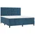 Vidaxl Box spring postelja z vzmetnico temno modra 160x200 cm žamet