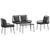 vidaXL Set vrtn furniture z blazino 4 pcs Rjava Črna Krem