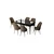 Hanah Home Set Trpezarijski sto i 6 stolica Zen, Braon-crni